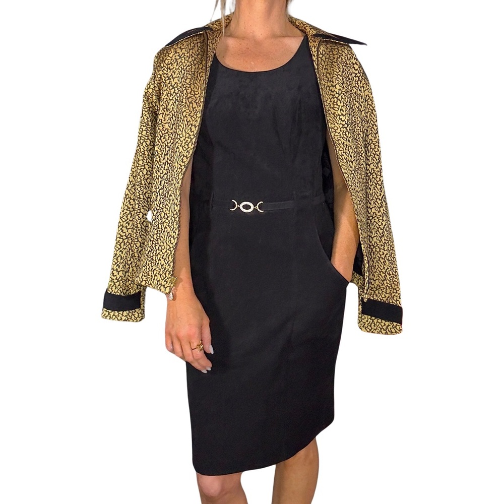 VINTAGE MESMERIZE GOLD USA Midi Pencil Dress & Suit Jacket Blazer‎